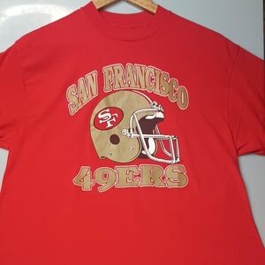 Vintage Single Stitch San Francisco 49ers Red T-Shirt Made In U.S.A. Trench